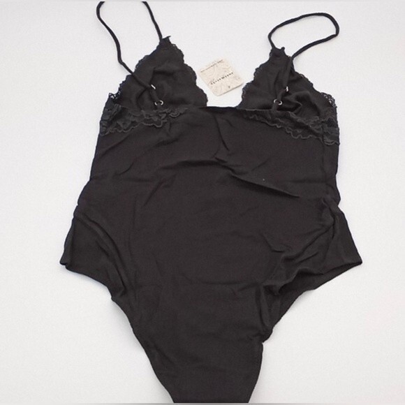 NWT Free People Perfect Pima Bodysuit. Washed Black. Small - Picture 10 of 15